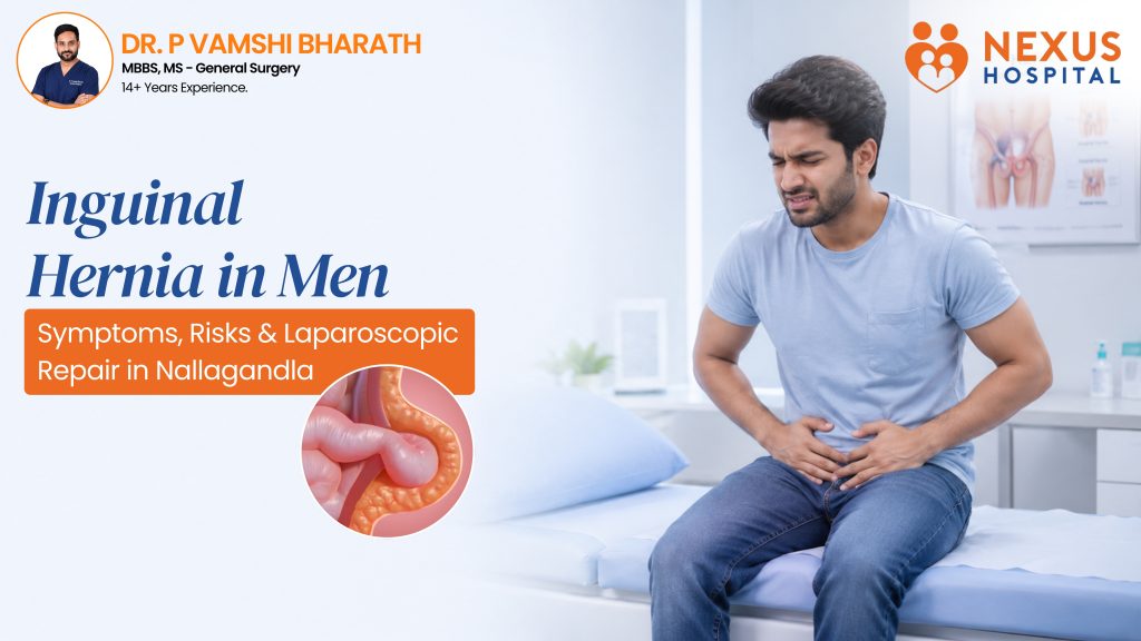 Inguinal Hernia in Men – Symptoms, Risks & Laparoscopic Repair in Nallagandla